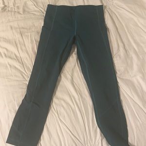Dark turquoise cropped leggings
